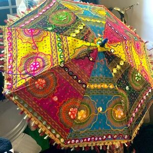 🏷 Multi colored Indian Embroidered Umbrella